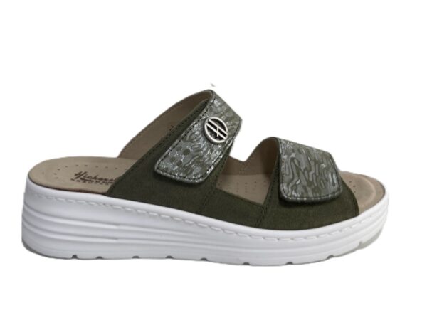 Rimini slipper olijf combi G
